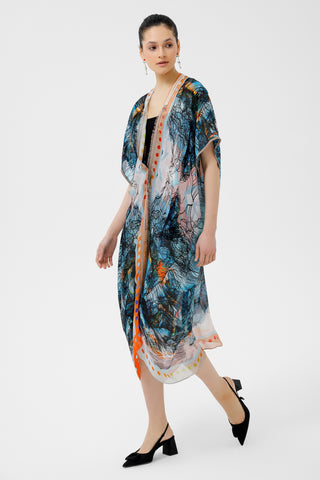İpek Navy Penguice Kaftan