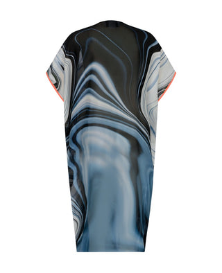 K By Kaprol SS22 Wave Pattern Silk Chiffon Kaftan