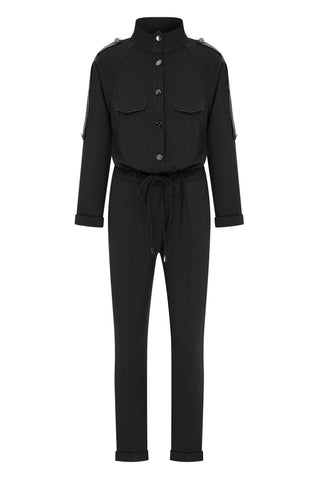 Buttoned Black Jumpsuit